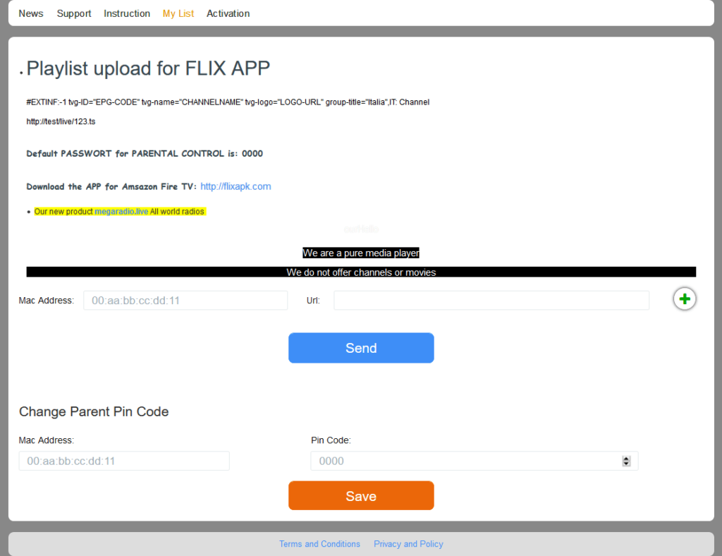 Flix IPTV activation code